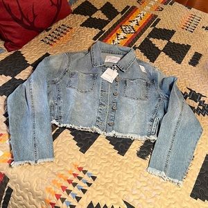 KanCan crop denim jacket.  Brand new with tags, XL.